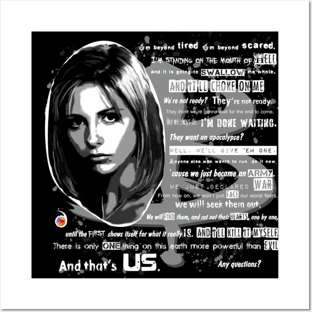 Buffy speech Wall Art by rednessdesign